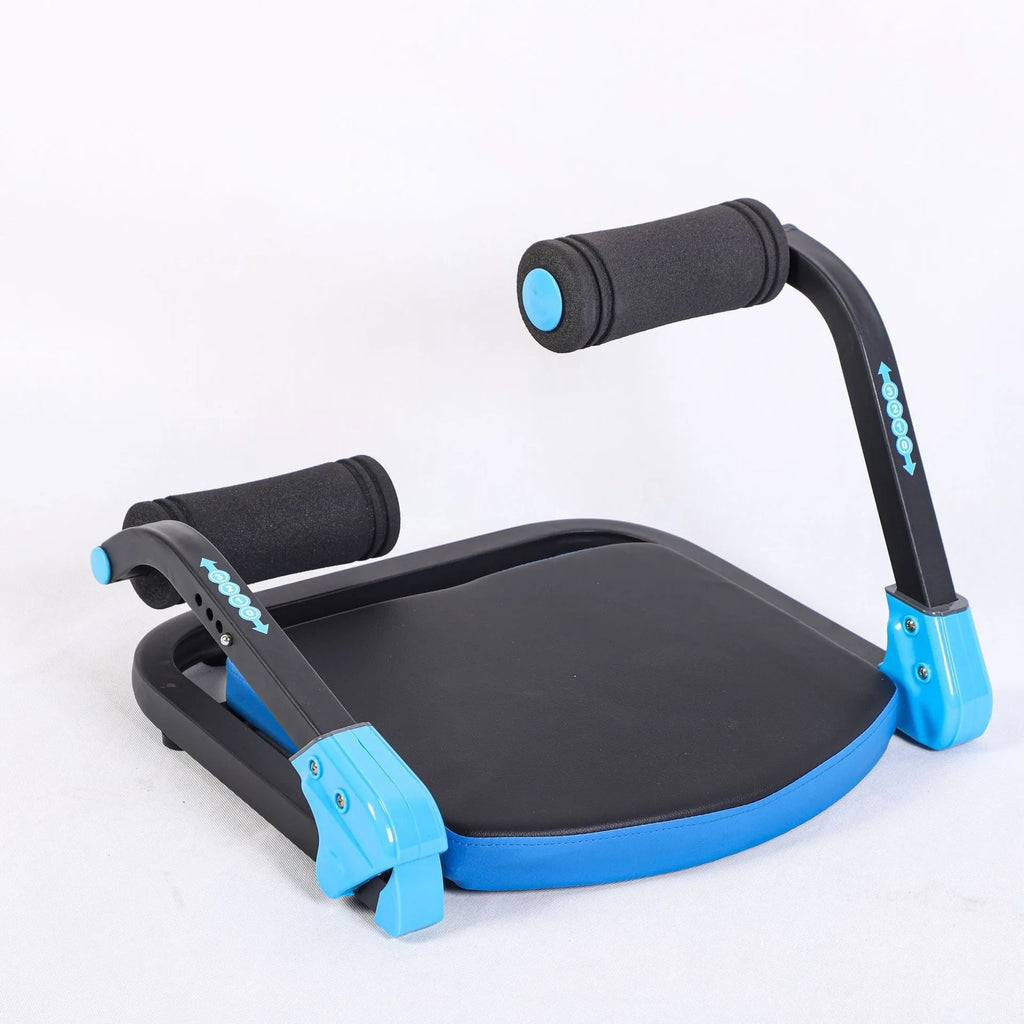 Red and sky blue portable abdominal exercise device for core workouts
