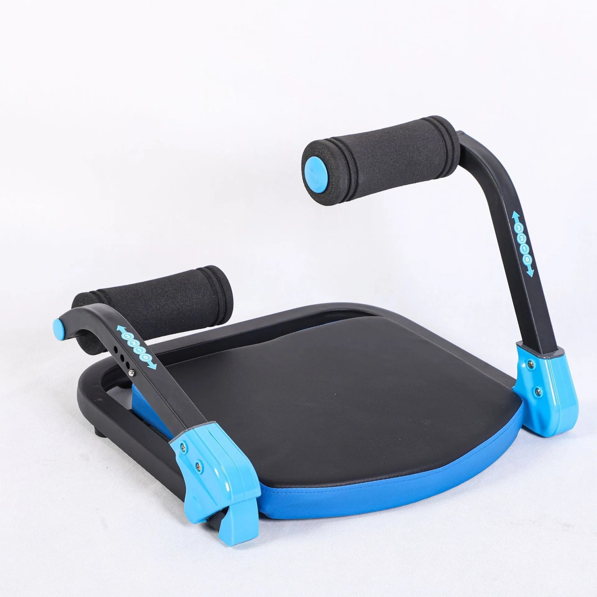Red and sky blue portable abdominal exercise device for core workouts