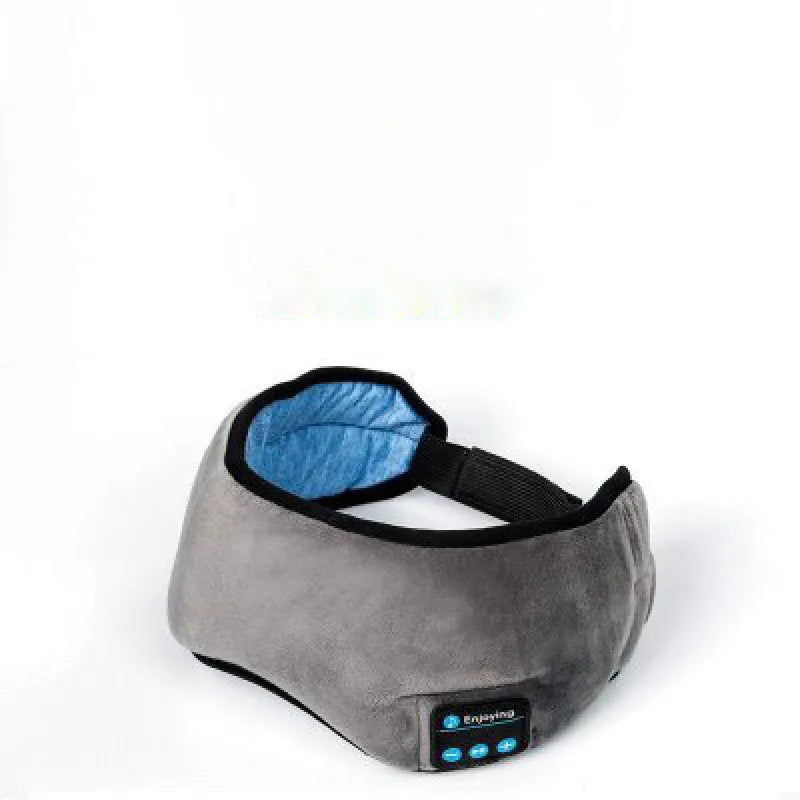 Bluetooth 5.0 eye mask with built-in earphones, velvet material, grey and black options, elastic band