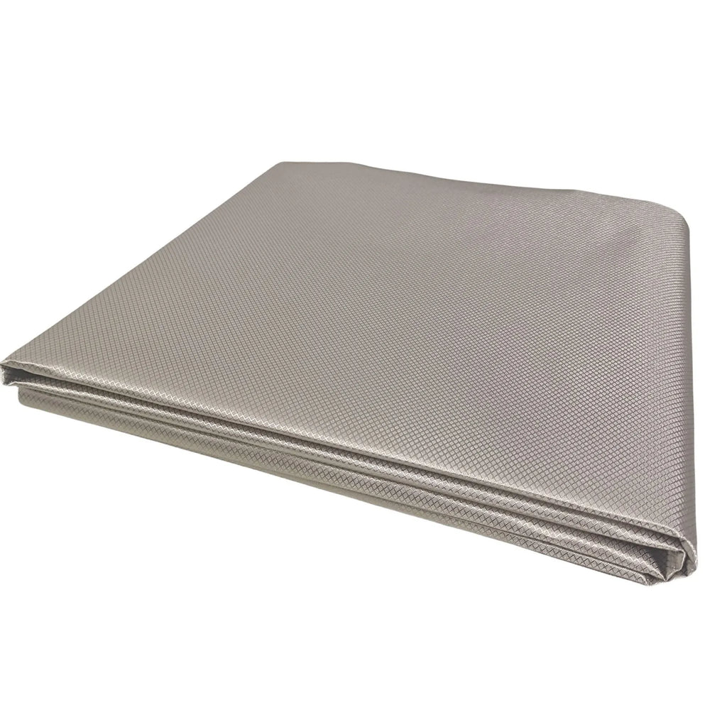 Grey diamond lattice radiation protection fabric with copper-nickel blend for clothing shielding
