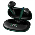 Y2 Green wireless Bluetooth gaming headset with low latency, stereo earplugs, and NFC