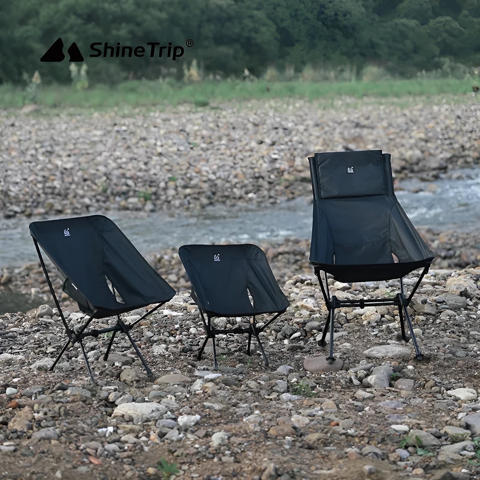 A foldable aluminium alloy Moon Chair with an Oxford cloth seat, shown in Army Green colour.