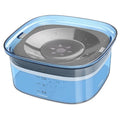 Pet dog floating water bowl in transparent finish with splash-proof design and compact 21.3cm size