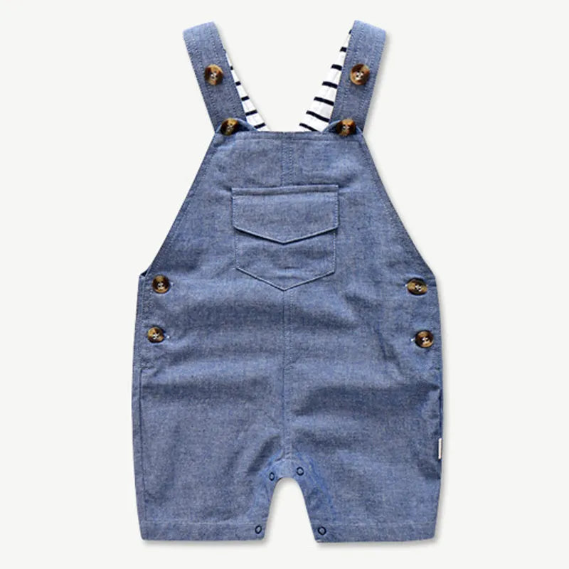 Baby sling set three-piece 100% cotton short sleeve stripe clothing with detachable hood in beige and brown stripes