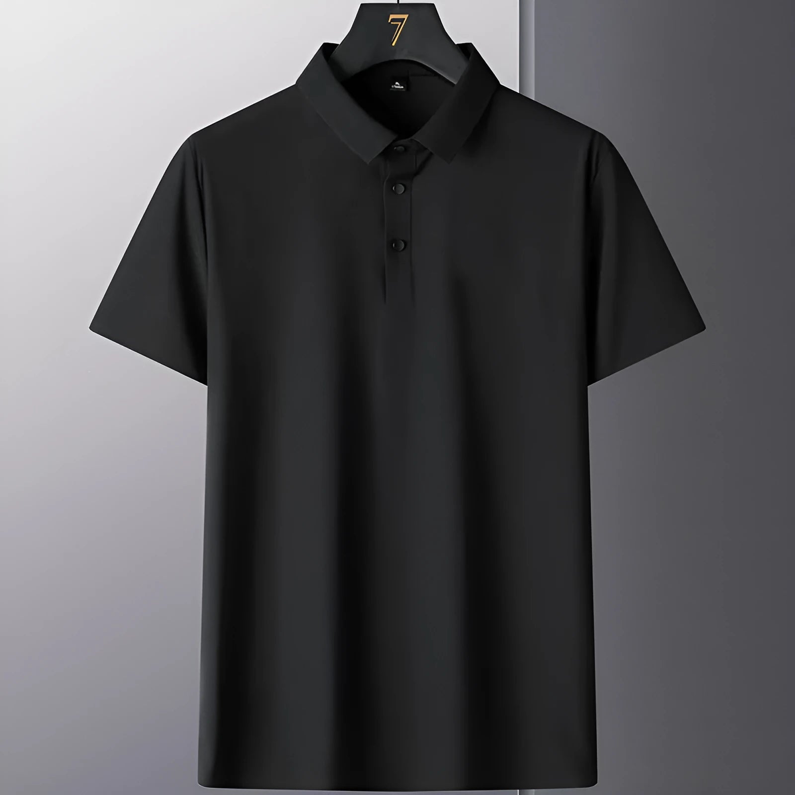 Non-ironing solid colour men's short sleeve business casual top in nylon fabric