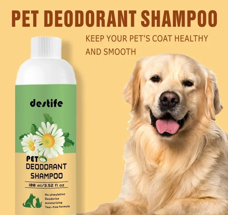 100ml pet shampoo bottle for dogs and cats with fragrance and deodorant properties