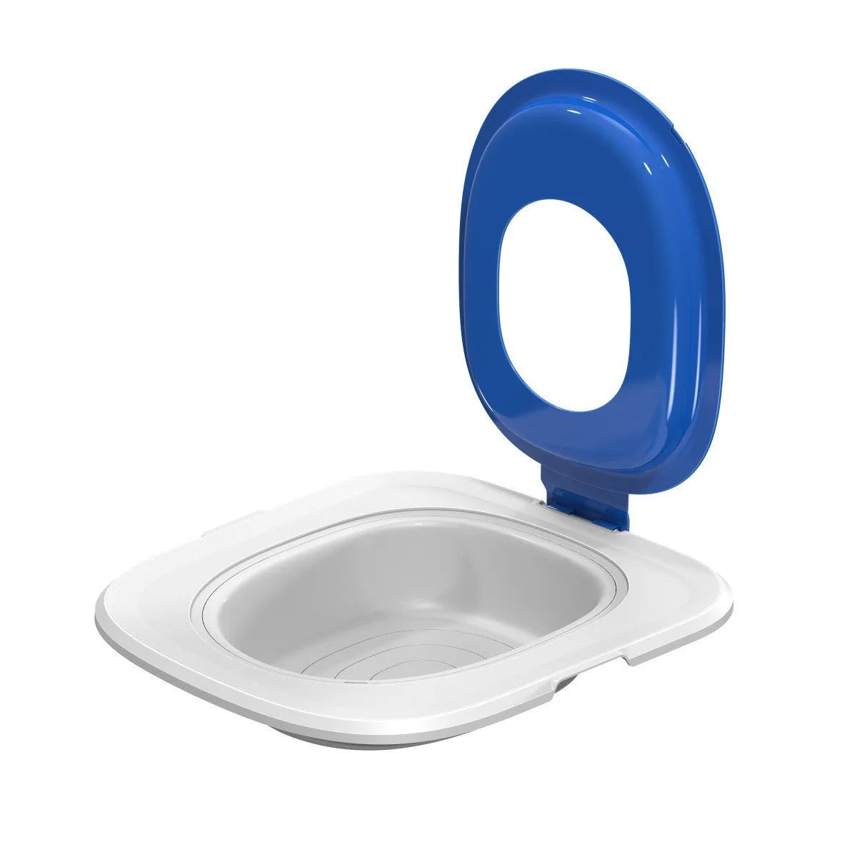 Fifth generation cat toilet trainer tray in blue colour with non-slip base