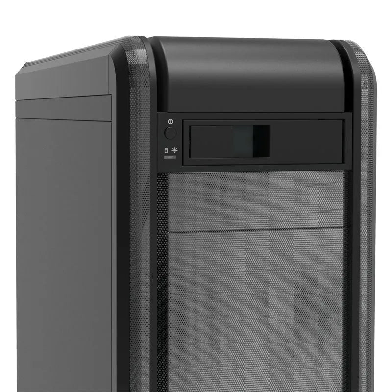 Black vertical hard disk tray for desktop computer CD-ROM bay mounting