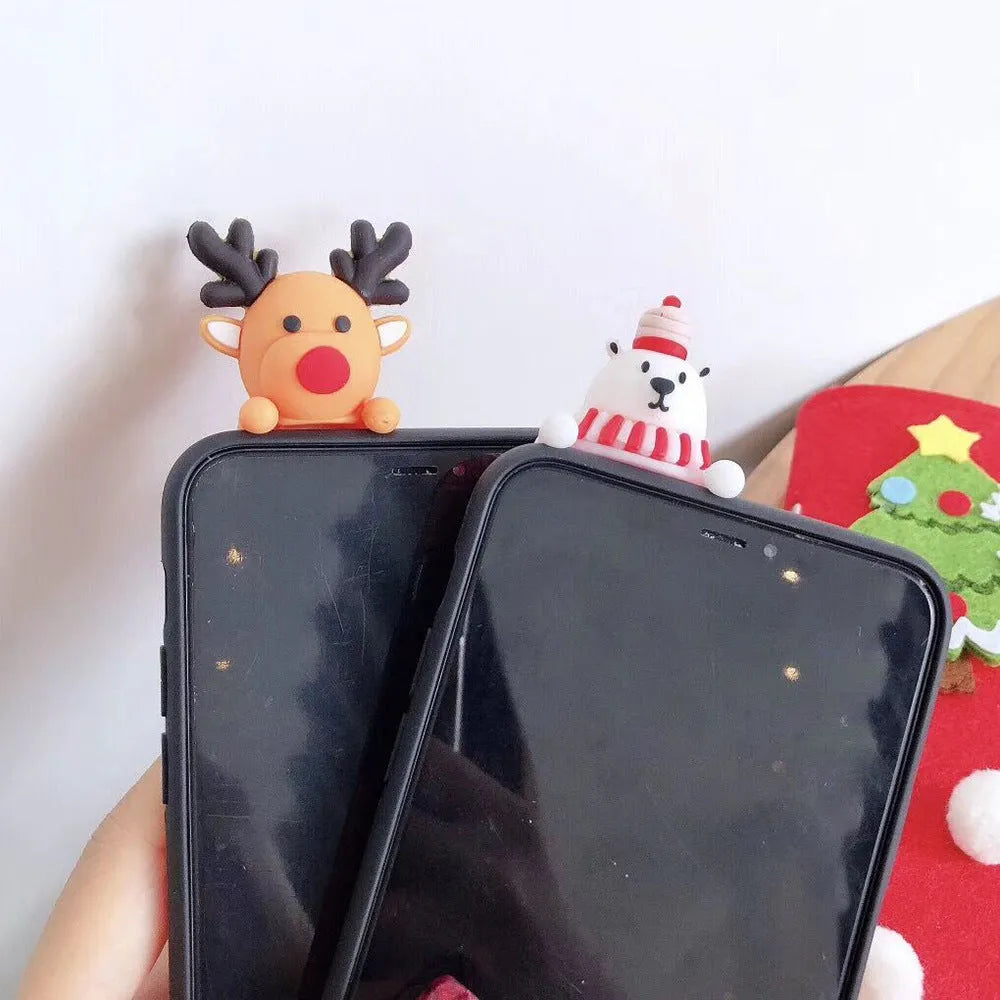 Christmas silicone back cover case for iPhone in four festive colour options