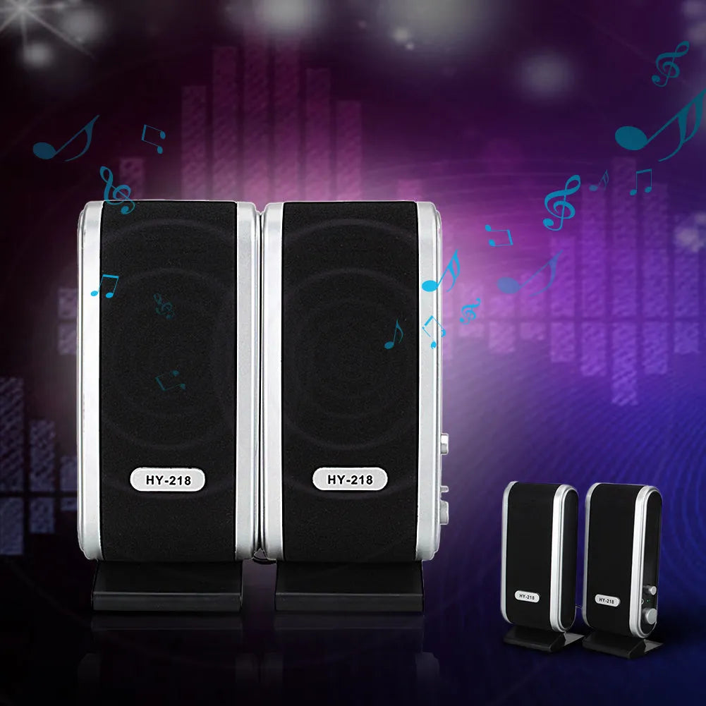 Black notebook mini speaker with USB cable for computer audio enhancement