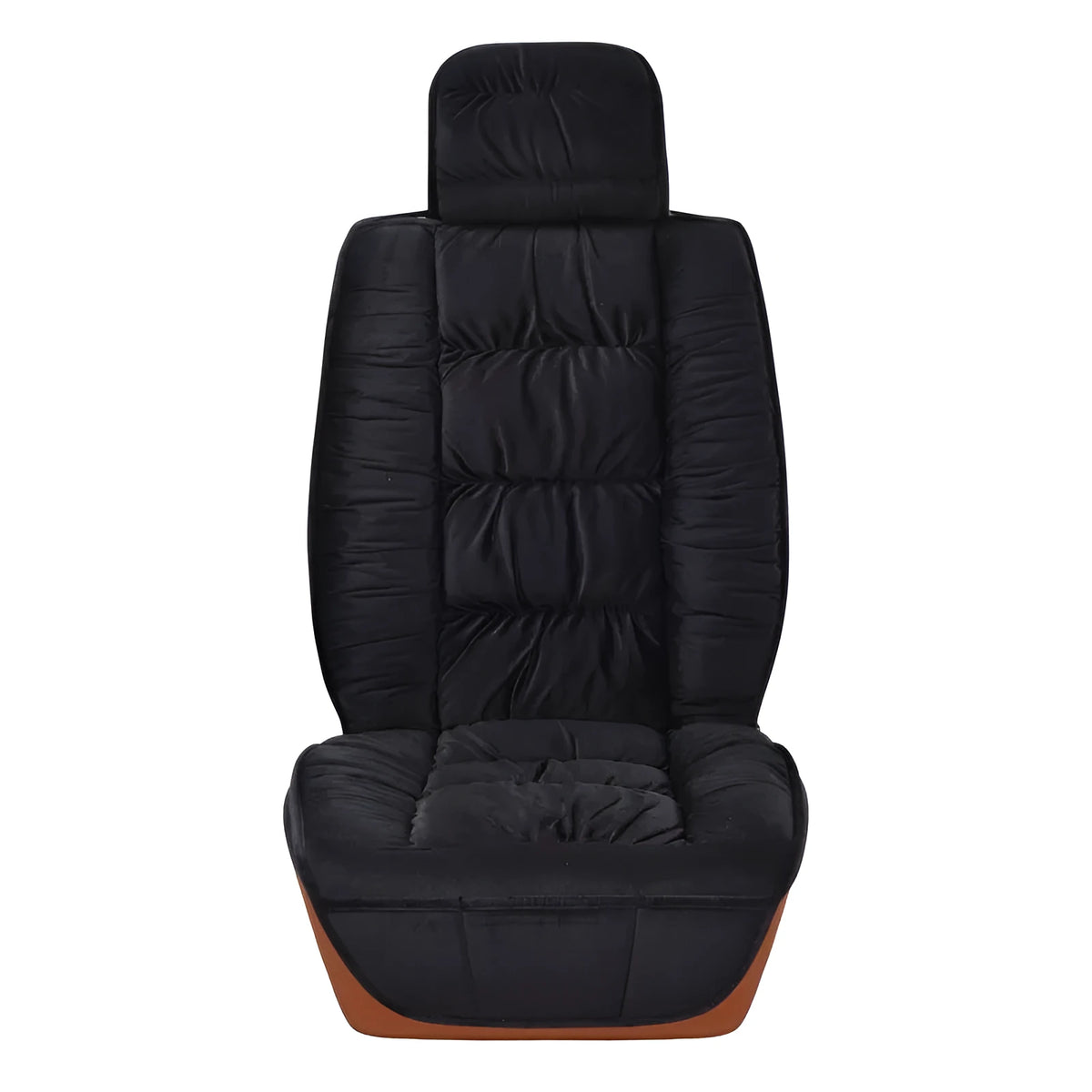 Winter short plush fully surrounded car seat cover for General Motors front seat in beige colour