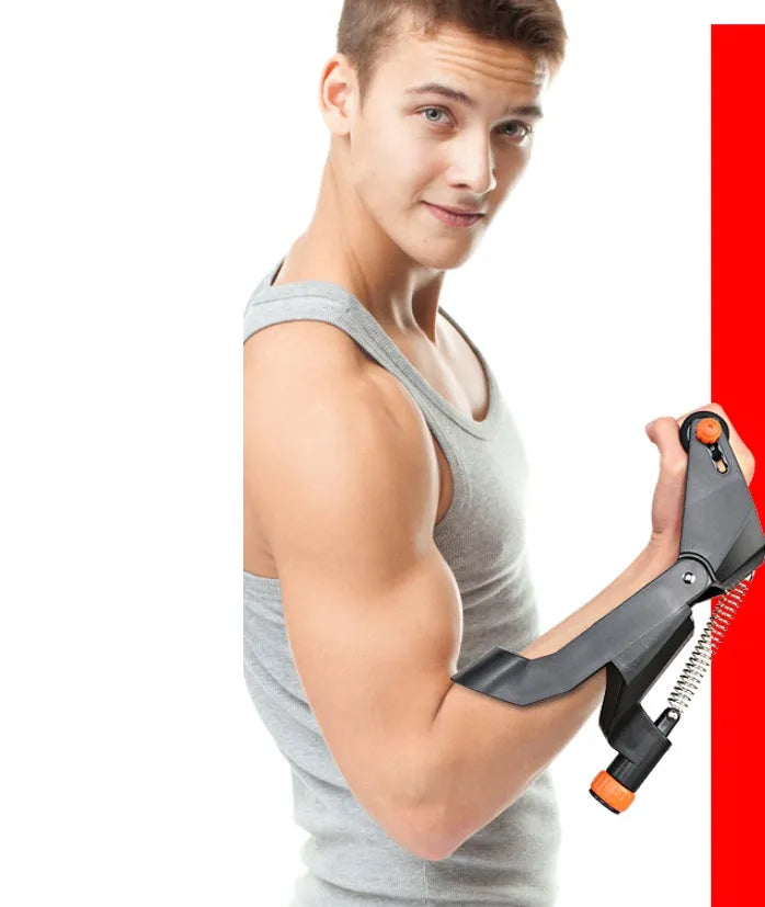 Adjustable wrist strength trainer black orange foam steel construction for home gym wrist arm exercise