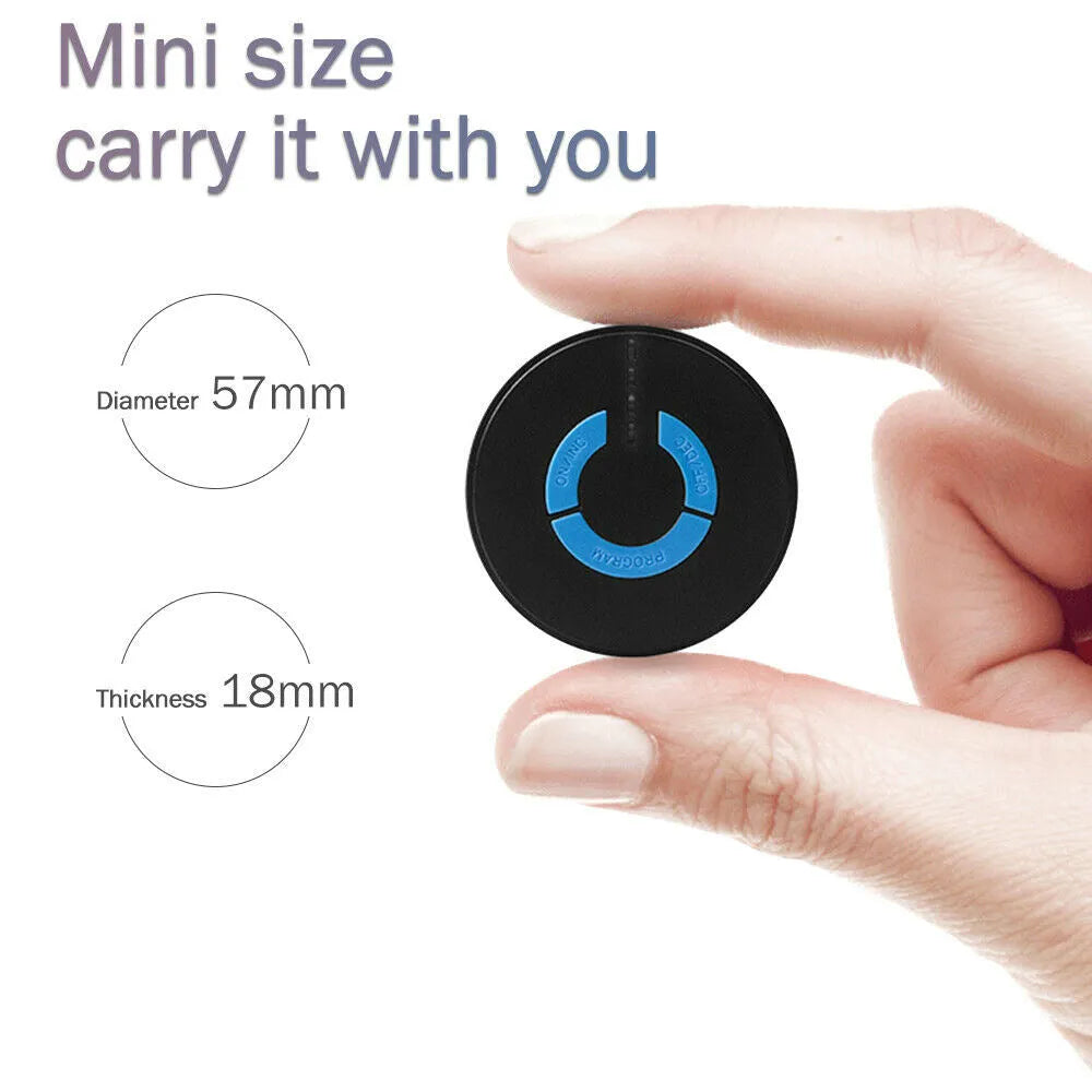 HQ-185 black mini electric shoulder and neck massager showing 15cm compact size