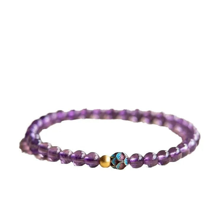 Nine purple lotus bracelet women's retro Chinese style mixed material jewellery