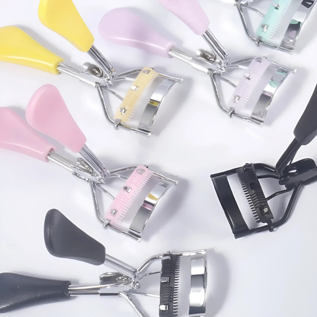 A4 format eyelash curler with ribbon comb design in multiple colour options