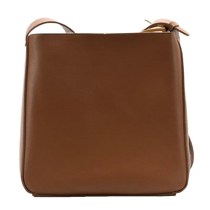 Women's soft PU shoulder messenger bag in black with sandwich zipper compartment, lightweight casual travel crossbody