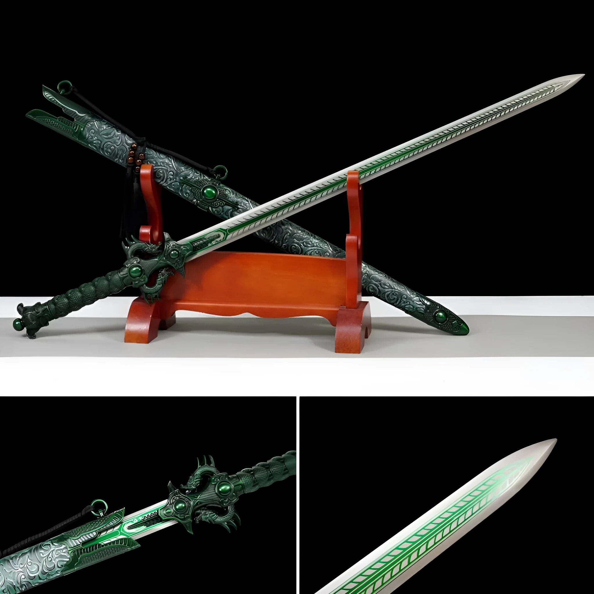 Integrated Tang Dynasty Tang Heng Dao sword with high manganese steel blade and leather-covered scabbard