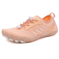 Quick-drying river tracing shoes with mesh upper and natural rubber outsole in apricot colour