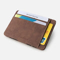 Korean-style matte leather magic wallet with coin pocket in horizontal square shape