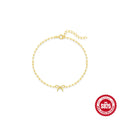 S925 sterling silver bracelet with geometric heart charm and clip chain fastening in gold plating