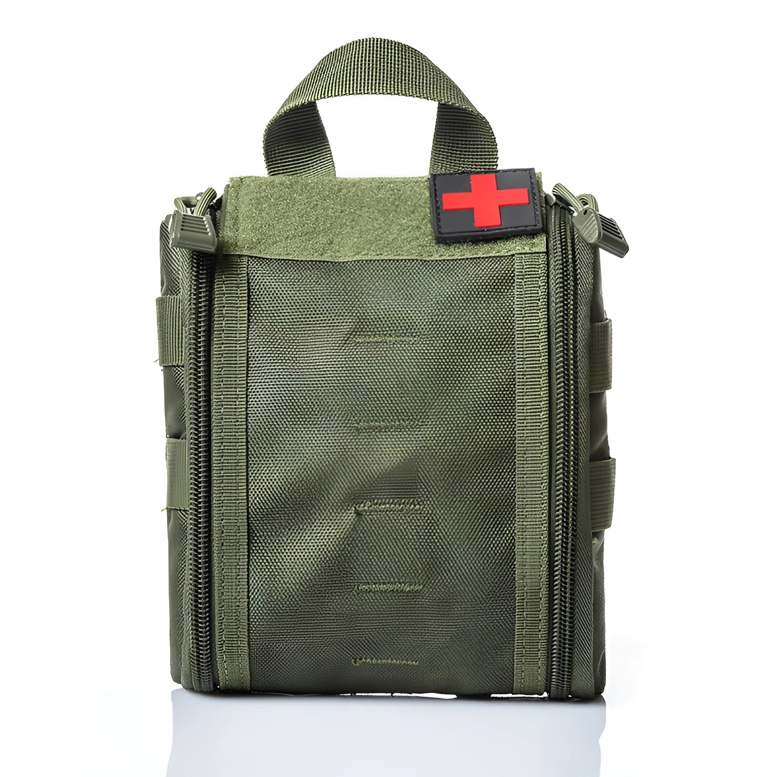 Small Molle pouch tactical bag in ACU camouflage with zippered closure showing compact dimensions