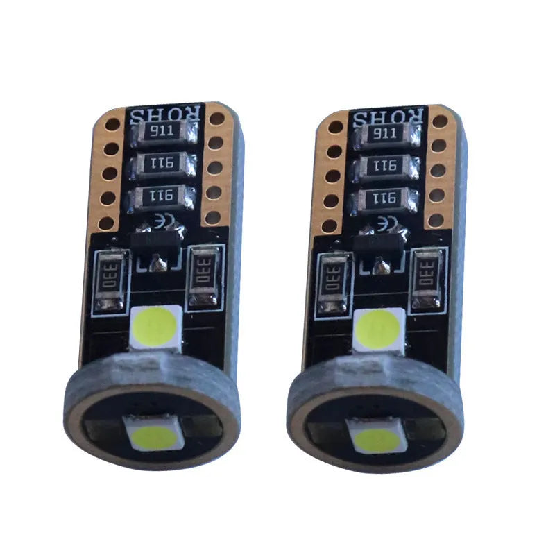 Blackboard white T10 W5W LED car light bulb with 6000K white light output