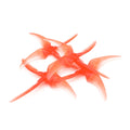 Red 5-inch crossing machine propeller with four plastic blades, shown as part of a two-pair set