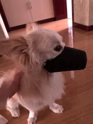 Cloth pet mouth cover muzzle for dogs and cats, sizes L M S, adjustable fit
