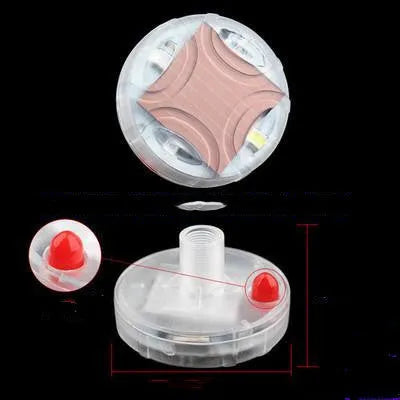 Colourful solar wheel hub lamp on vehicle tyre valve, 4cm diameter, with PC case and multiple flash modes