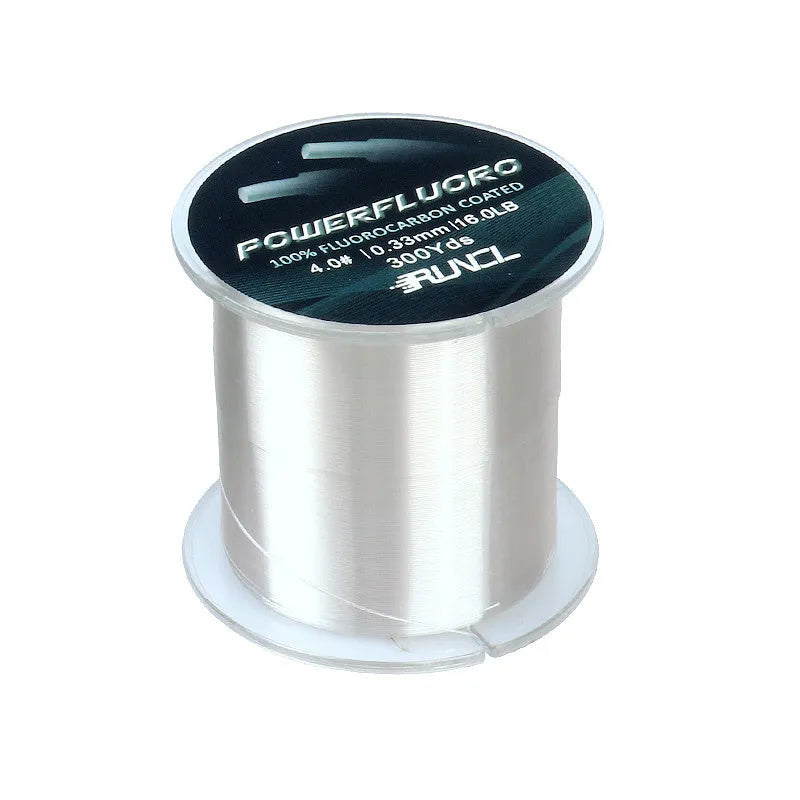 274m transparent nylon main fishing line spool, 5-32lb breaking strain, fluorocarbon wire colour