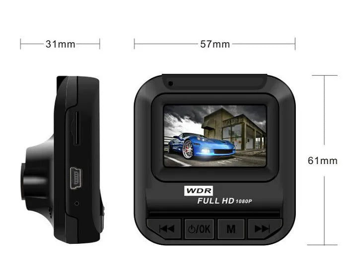 HD driving recorder, black, 31*57*61 mm, 140° angle, 12MP, front windshield mount