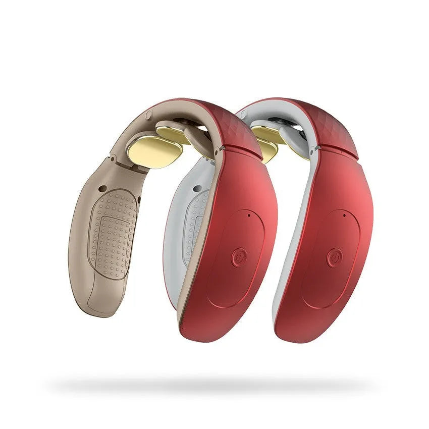 Intelligent cervical massager in red or white with computer control for neck back waist hips legs feet massage