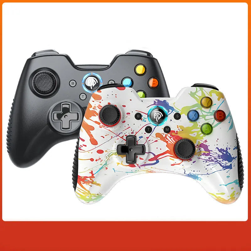 Wireless PC game controller in black, green, red, or white with adjustable vibration and storage bag