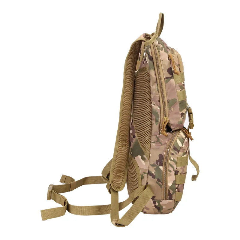 Large capacity cycling tactical water bag with physiological curve back plate in camouflage colours