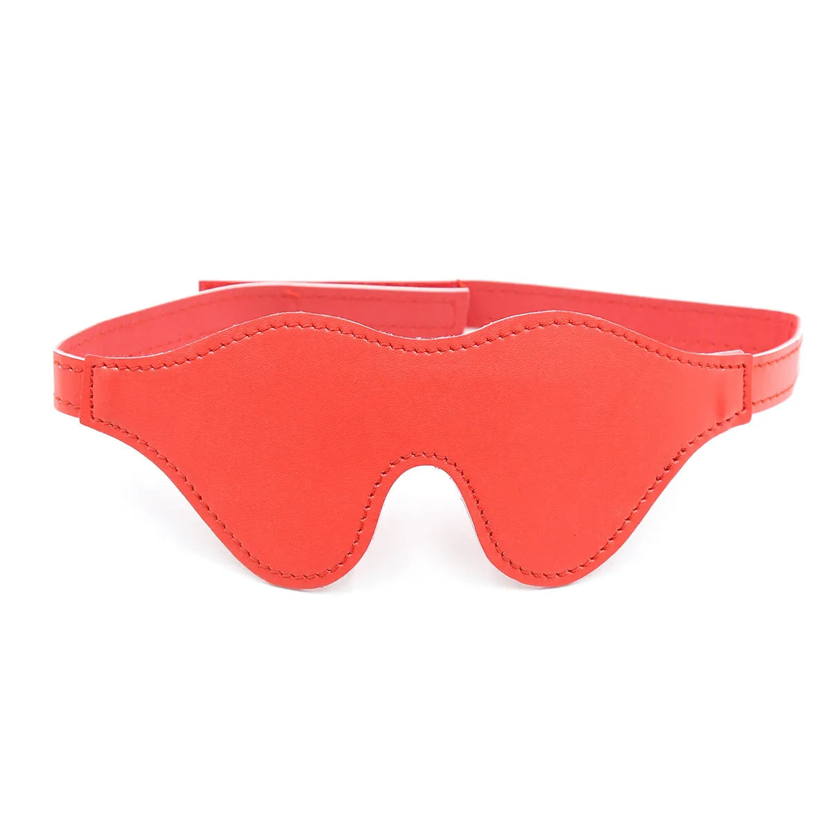Women's leather eye mask with Velcro fastening in multiple colour options for adult couple play