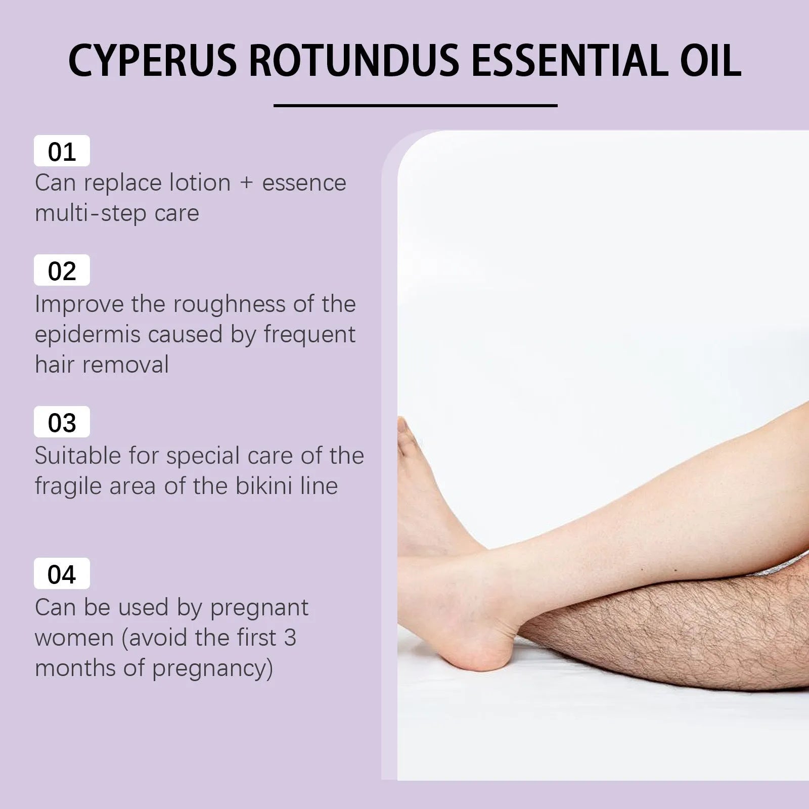 60ml bottle of fragrant hair removal treatment oil with glycerol and plant extracts