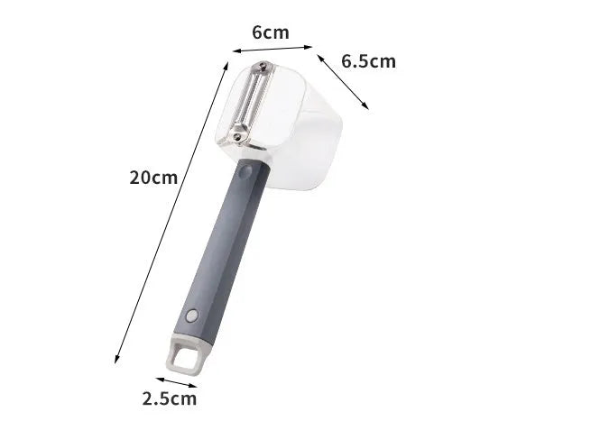 A stainless steel single-head kitchen peeler with a coloured PP plastic handle.