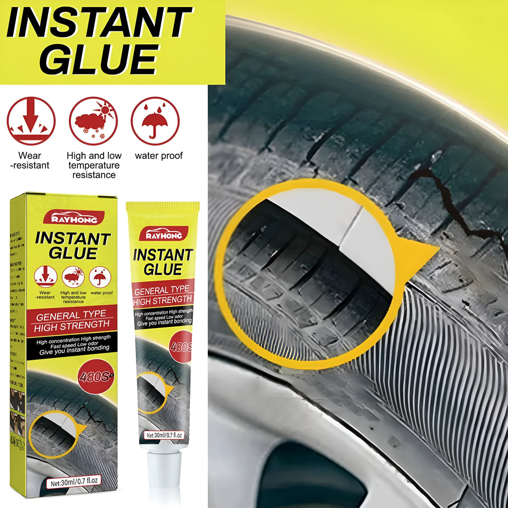 30ml bottle of car tyre repair adhesive glue for sealing cracks and punctures.