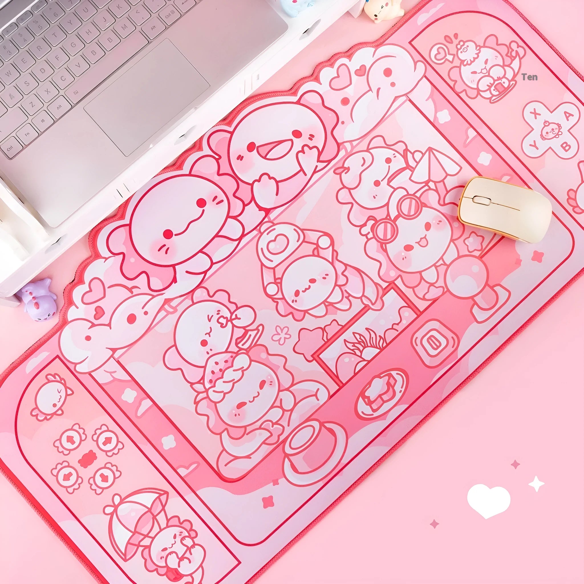 Hexagonal dragon crane machine cartoon anime design on 75cm cloth mouse pad with wrist support