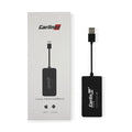 Black Wireless CarPlay USB dongle for connecting iPhone to car navigation screens with voice command