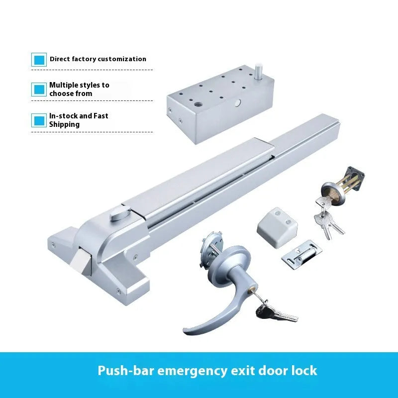 Stainless steel fireproof door lock with external handle for 65cm doors