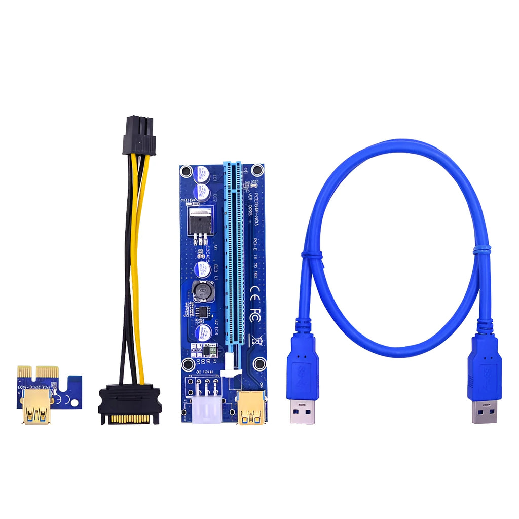 PCI-E 1X to 16X graphics card extension cord adapter, 60cm USB3.0 riser with solid capacitors and LED indicators