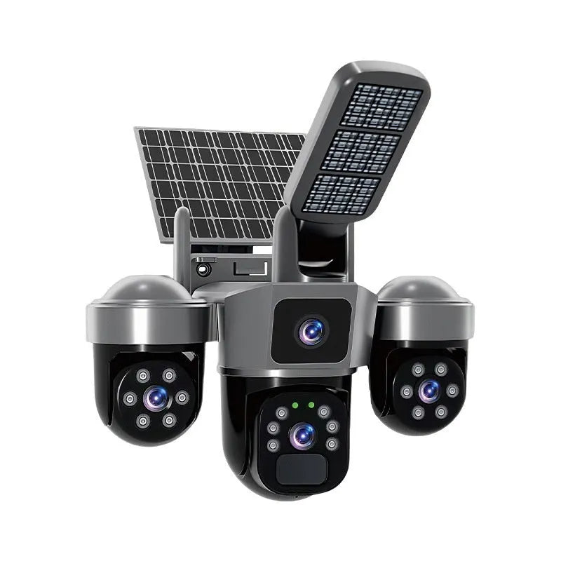4G solar outdoor camera with full-colour night vision and two-way voice, 2.5 inch black ball ABS plastic housing