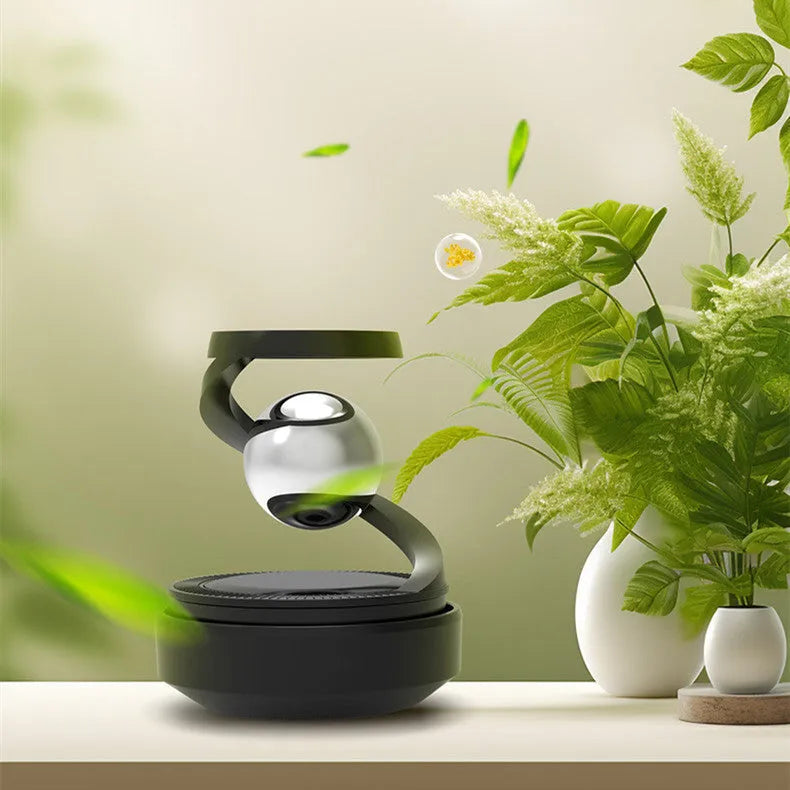 Solar-powered car hanging ornament with aromatic function in Gulong colour, measuring 65mm by 81mm