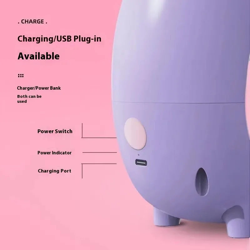 Purple USB charging electric peeling machine with stainless steel material for household fruit and vegetable prep