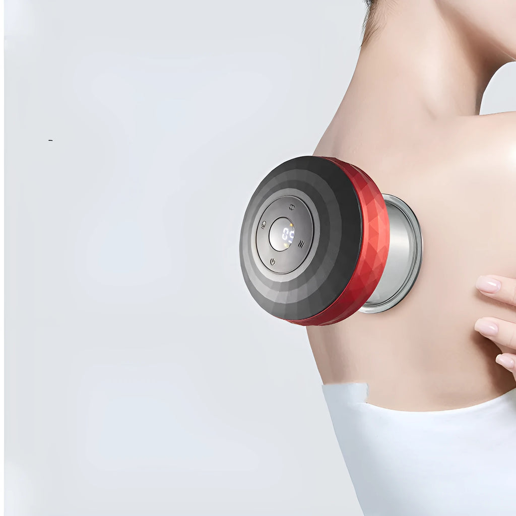 Electric cupping device in black with push-button controls and Type-C port, compact 93x93x82mm