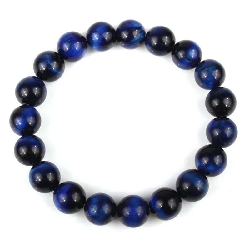 Natural tiger eye crystal bracelet with round beads in a choice of colours and sizes.