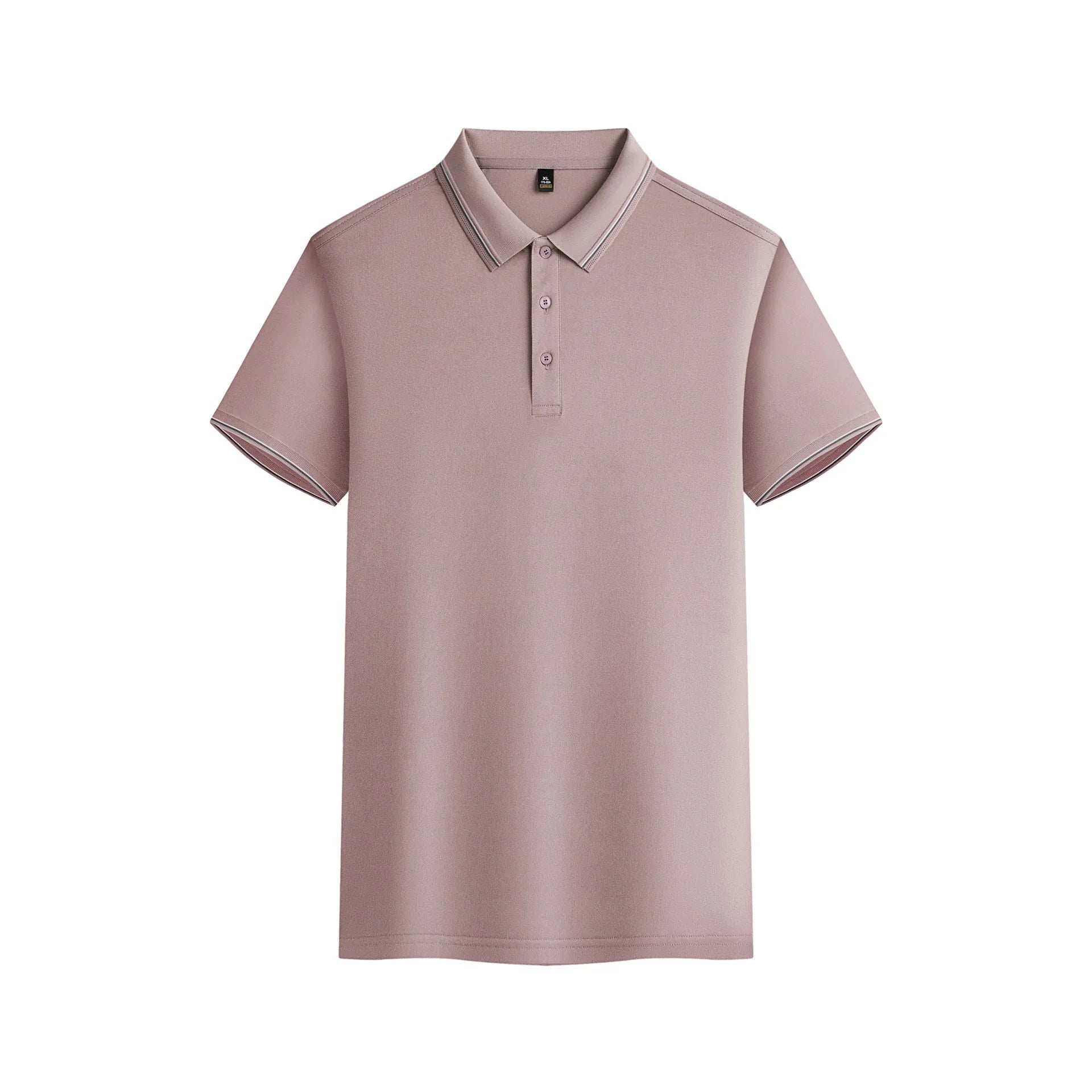 Solid colour short-sleeved polo shirt on a hanger, showing regular fit and available in multiple colours.