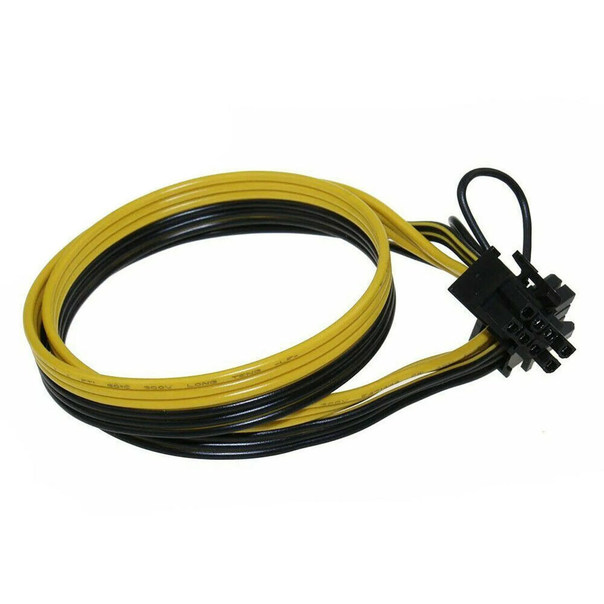 Yellow 6-pin to dual 8-pin graphics card power supply cable, 70cm, with plastic connectors