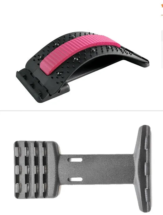 Adjustable back cracker massager with multiple massage heads in rectangular trapezoid shape